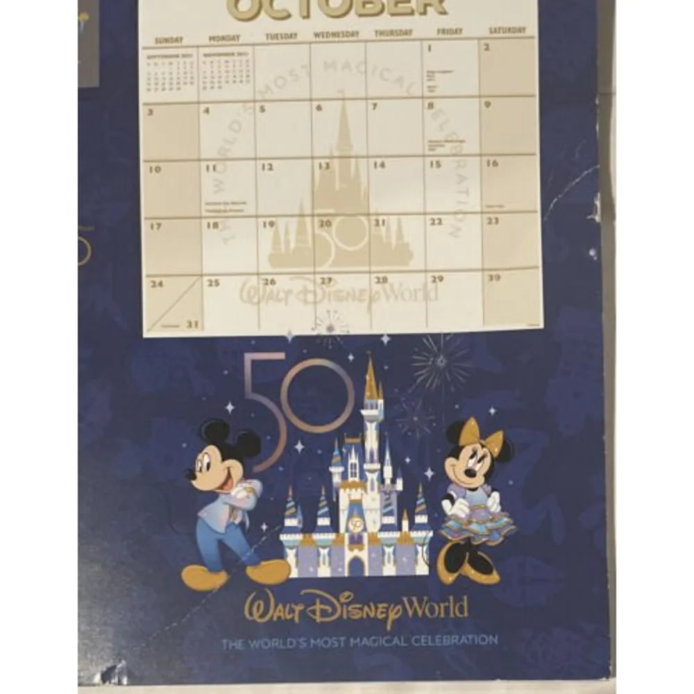 Walt Disney World 50th Anniversary 16 Month Calendar 2021-2022 - NEW Not Sealed